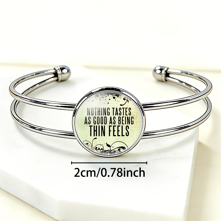 Women's Adjustable Open Bangle with Gemstone Inlay